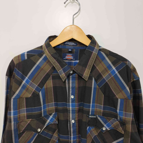 ディッキーズ Dickies オーバーサイズ マドラスチェック長袖ウエスタンシャツ メンズ 2XL