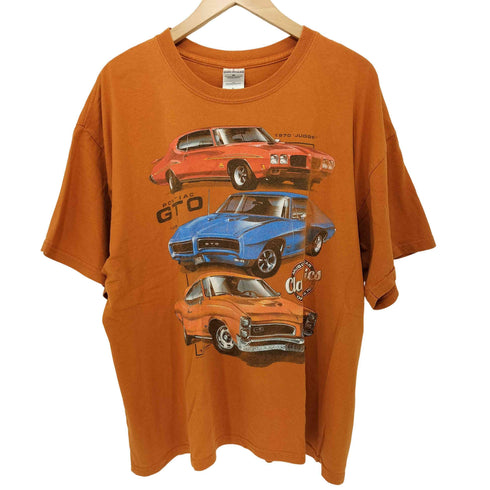ギルダン GILDAN 90-2000s アメ車プリントフロントロゴ半袖Tシャツ マッスルカー メンズ XL