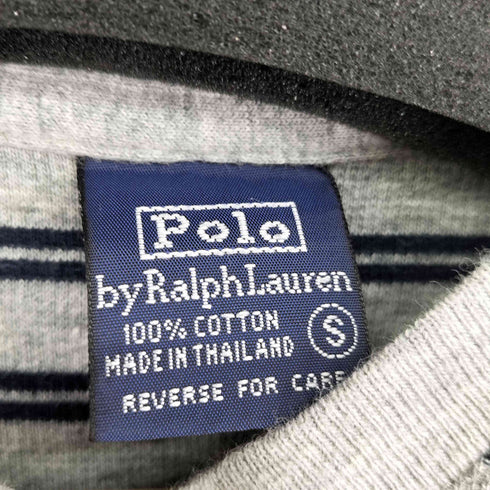 ポロバイラルフローレン Polo by RALPH LAUREN 90S スモールポニー刺繍 ボーダー S/S Vネック Tシャツ メンズ JPN:S