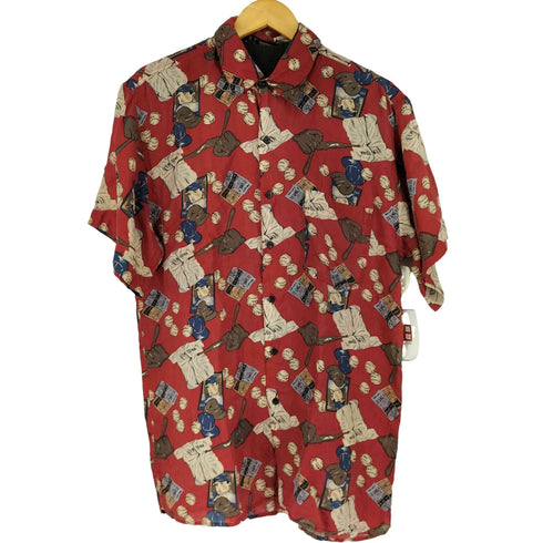 ロバートストック ROBERT STOCK ベースボールプリント S/S シルクシャツ メンズ JPN:XL