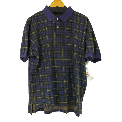 ポロバイラルフローレン Polo by RALPH LAUREN 90S MADE IN USA スモールポニー刺繍 S/S チェックポロシャツ メンズ JPN:L