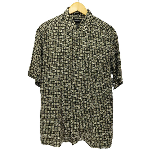 claiborne 90-2000s 総シルク 幾何学模様 半袖シャツ メンズ M