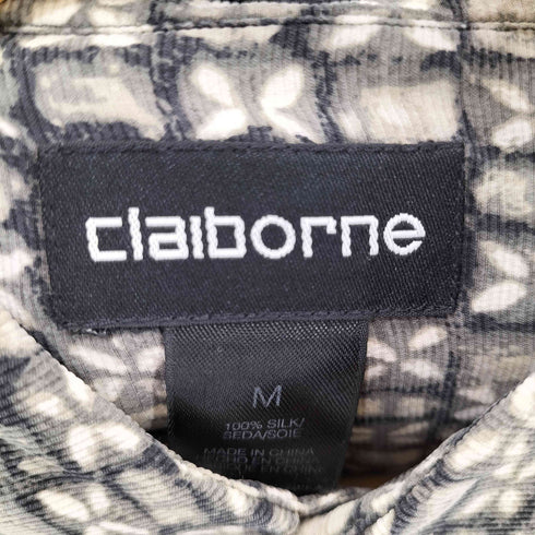 claiborne 90-2000s 総シルク 幾何学模様 半袖シャツ メンズ M