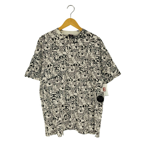 ステューシー Stussy 00s~ メキシコ製 歴代キャラクタープリント 総柄 クルーネックTシャツ メンズ import:L