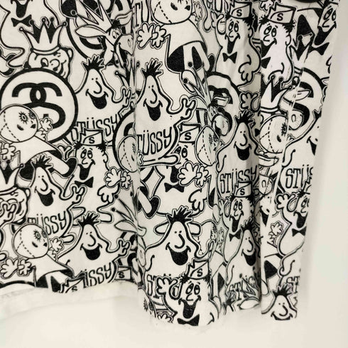 ステューシー Stussy 00s~ メキシコ製 歴代キャラクタープリント 総柄 クルーネックTシャツ メンズ import:L