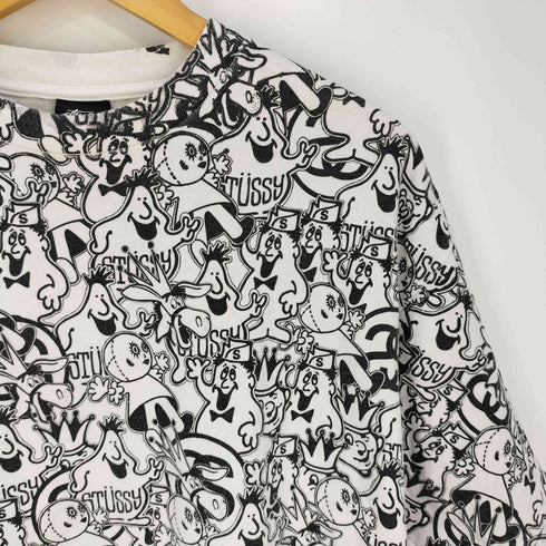ステューシー Stussy 00s~ メキシコ製 歴代キャラクタープリント 総柄 クルーネックTシャツ メンズ import:L