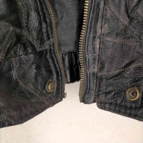 GENUINE LEATHER 継ぎ接ぎデザインジャケット メンズ