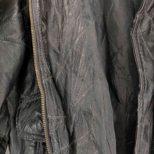 GENUINE LEATHER 継ぎ接ぎデザインジャケット メンズ