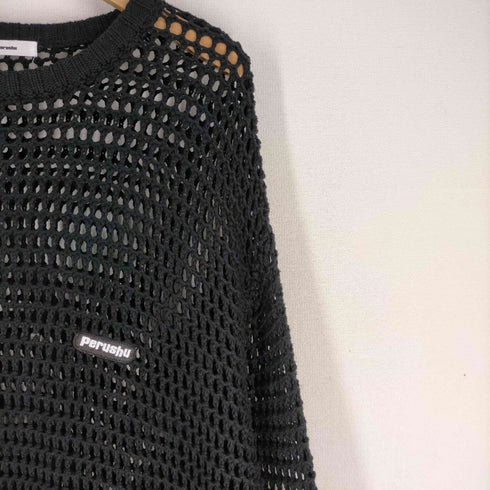 ペルーシュ Perushu ワッペン刺繍ロゴ メッシュニット メンズ JPN:L