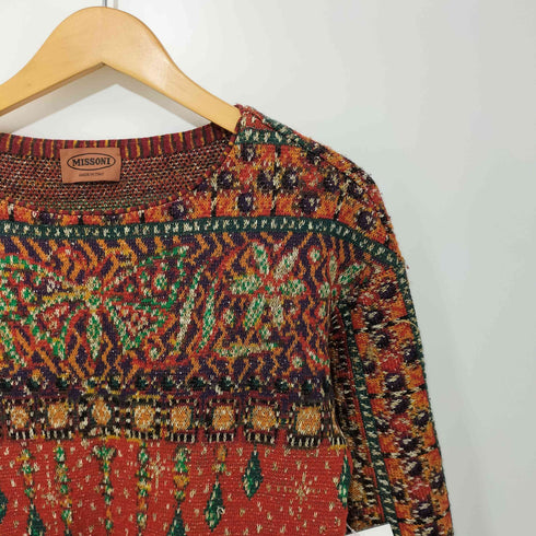 ミッソーニ MISSONI 80-90s イタリア製 総柄ニットワンピース レディース