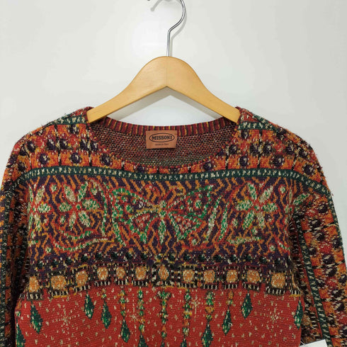 ミッソーニ MISSONI 80-90s イタリア製 総柄ニットワンピース レディース