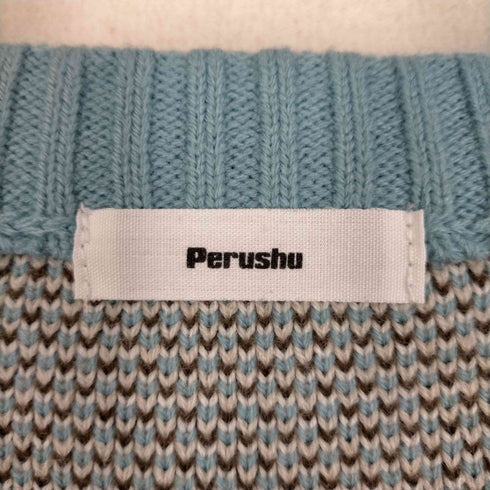 ペルーシュ Perushu チェック柄 ニットベスト メンズ JPN:L