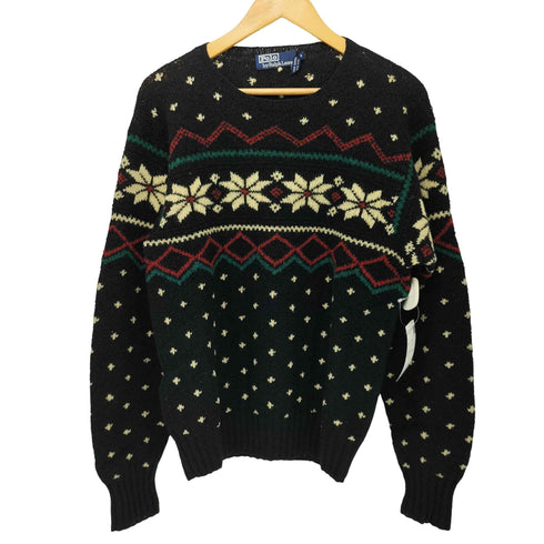 ポロラルフローレン POLO RALPH LAUREN HARD KNIT クルーネック総柄ニット メンズ S