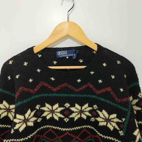 ポロラルフローレン POLO RALPH LAUREN HARD KNIT クルーネック総柄ニット メンズ S