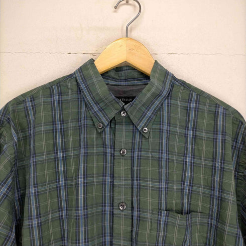 ヴァンヒューゼン VAN HEUSEN マドラスチェック ボタンダウンL/S シャツ メンズ JPN:XL