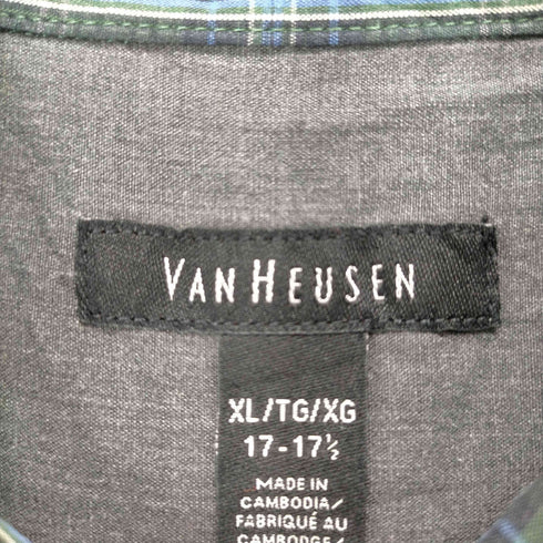 ヴァンヒューゼン VAN HEUSEN マドラスチェック ボタンダウンL/S シャツ メンズ JPN:XL
