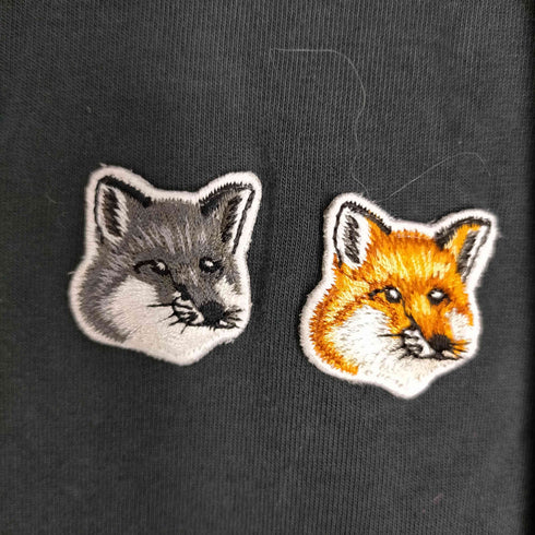 メゾンキツネ MAISON KITSUNE ダブル フォックスヘッド ロゴ Tシャツ メンズ import:L