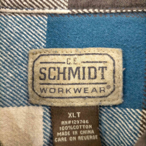 90s C.E SCHMIDT WORKWEAR 両ポケ コットンチェックネルL/Sシャツ メンズ import:XL