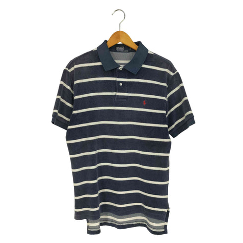 ポロバイラルフローレン Polo by RALPH LAUREN ポニー刺繍 タオル地 ボーダーポロシャツ メンズ import:M