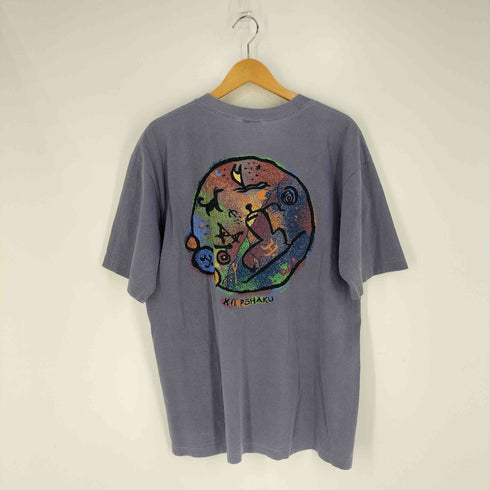 クレイジーシャツ CRAZY SHIRTS 80-90s USA製 KI'I POHAKU ANCIENT STONE ART HAWAII PETROGLYPH プリント クルーネックTシャツ メンズ import:L