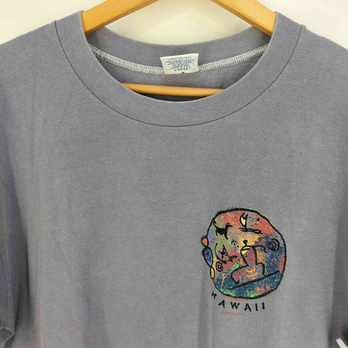 クレイジーシャツ CRAZY SHIRTS 80-90s USA製 KI'I POHAKU ANCIENT STONE ART HAWAII PETROGLYPH プリント クルーネックTシャツ メンズ import:L