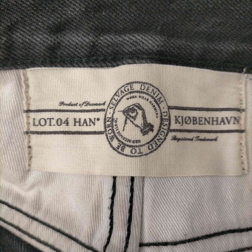ハンコペンハーゲン Han Kjobenhavn ボタンフライブラックデニムショートパンツ メンズ