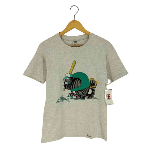 クレイジーシャツ CRAZY SHIRTS 80-90s USA製 KLIBAN CAT 両面プリント クルーネックTシャツ メンズ import:S