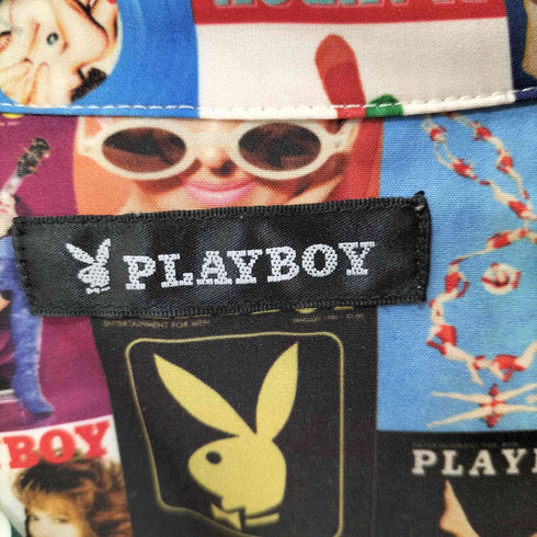 プレイボーイ PLAYBOY 18SS ピンナップガール 全面プリントオープンカラーシャツ 開襟シャツ メンズ S