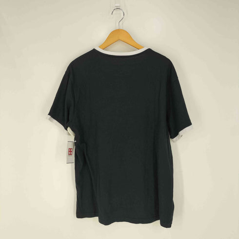 ロカウェア Rocawear ひび割れ加工 フロントプリント クルーネック リンガーTシャツ メンズ import:L