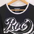 ロカウェア Rocawear ひび割れ加工 フロントプリント クルーネック リンガーTシャツ メンズ import:L
