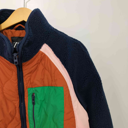 ザラ ZARA カラーブロックフリースクロップドジャケット レディース L