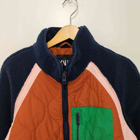 ザラ ZARA カラーブロックフリースクロップドジャケット レディース L
