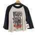 両面プリント ラグランカットソー バンドTシャツ 袖ダブル メンズ