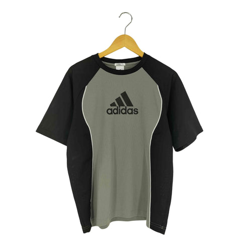 アディダス adidas CLIMALITE バイカラー ロゴプリント クルーネックメッシュTシャツ メンズ JPN:L
