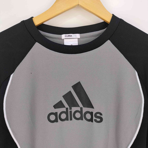 アディダス adidas CLIMALITE バイカラー ロゴプリント クルーネックメッシュTシャツ メンズ JPN:L