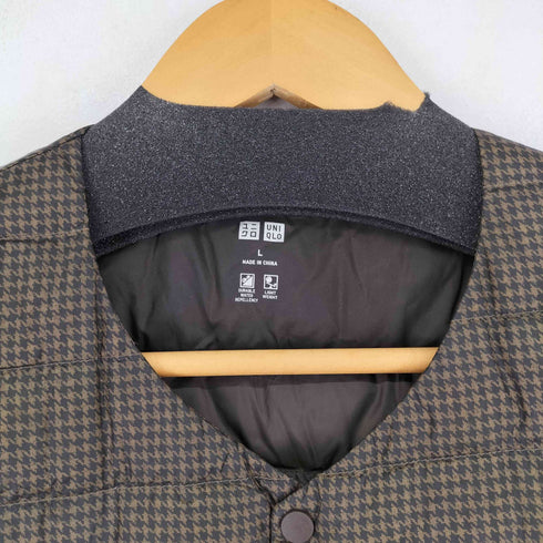 ユニクロ UNIQLO 千鳥格子 ウルトラライトダウンベスト メンズ JPN:L