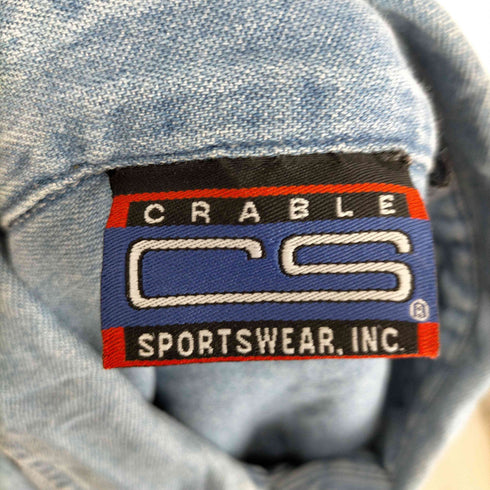 CRABLE CS SPORTSWEAR チームロゴ刺繍デニムシャツ メンズ JPN:XL