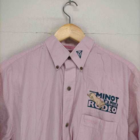 ラングラー Wrangler 企業ロゴ刺繍ギンガムチェックシャツ メンズ