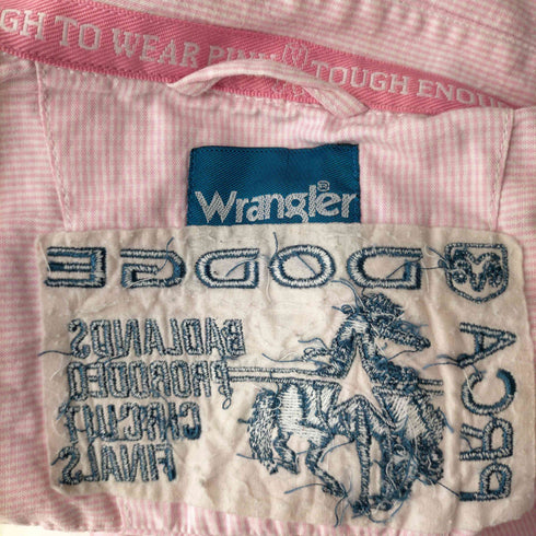 ラングラー Wrangler 企業ロゴ刺繍ギンガムチェックシャツ メンズ