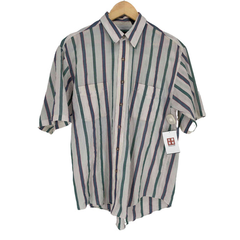 ヴァンヒューゼン VAN HEUSEN 90S ストライプ半袖シャツ メンズ JPN:M