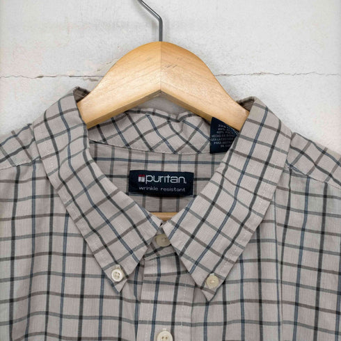 ピューリタン PURITAN チェック柄ボタンダウン半袖シャツ メンズ 3XL