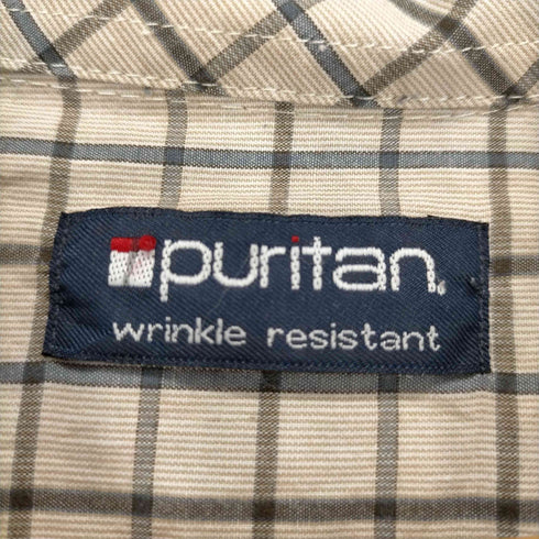 ピューリタン PURITAN チェック柄ボタンダウン半袖シャツ メンズ 3XL