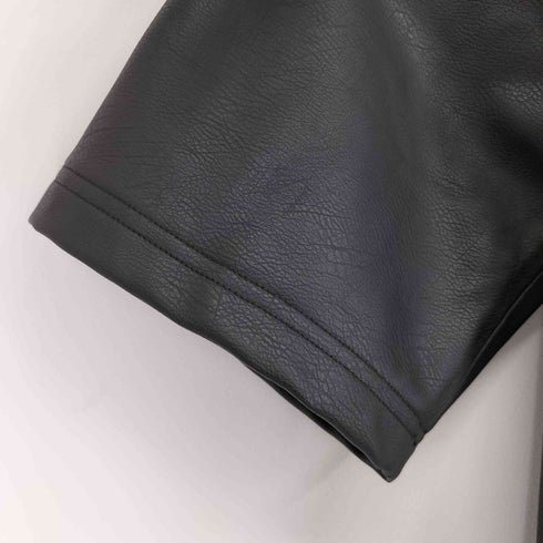 ザラ ZARA フェイクレザー S/S シャツ メンズ import:XL