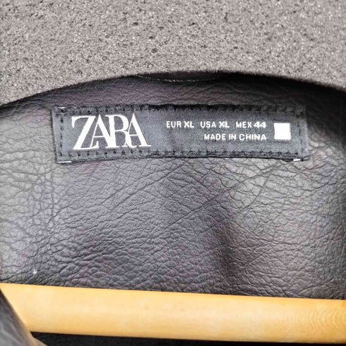 ザラ ZARA フェイクレザー S/S シャツ メンズ import:XL