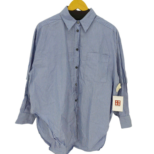 ザラ ZARA Shirt With Detachable Sleeves L/Sストライプシャツ メンズ JPN:M