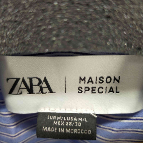 ザラ ZARA Shirt With Detachable Sleeves L/Sストライプシャツ メンズ JPN:M