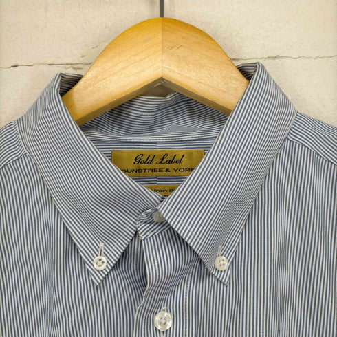 ラウンドツリーアンドヨーク roundtree&yorke GOLD LABEL ストライプボタンダウンシャツ メンズ 16 1/2 35
