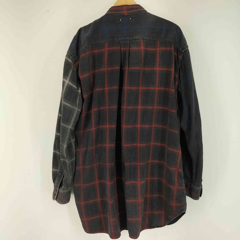 マインデニム MINEDENIM Black Denim Check Print Crazy Big SH メンズ JPN:3