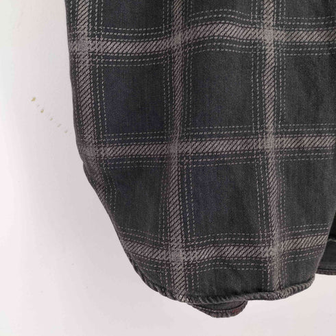 マインデニム MINEDENIM Black Denim Check Print Crazy Big SH メンズ JPN:3
