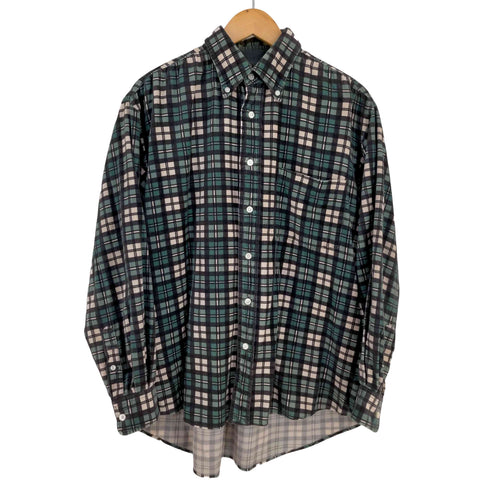 チャップスラルフローレン CHAPS RALPH LAUREN 90-00s 片ポケ ボタンダウンチェック パイルL/Sシャツ メンズ import:L